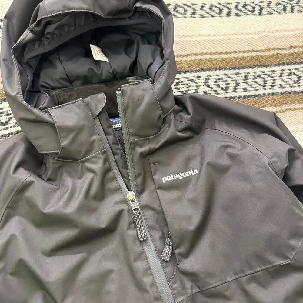 Youth Boys Patagonia Black Snowshot Hooded Insulated Winter Jacket Sz XS (5-6)